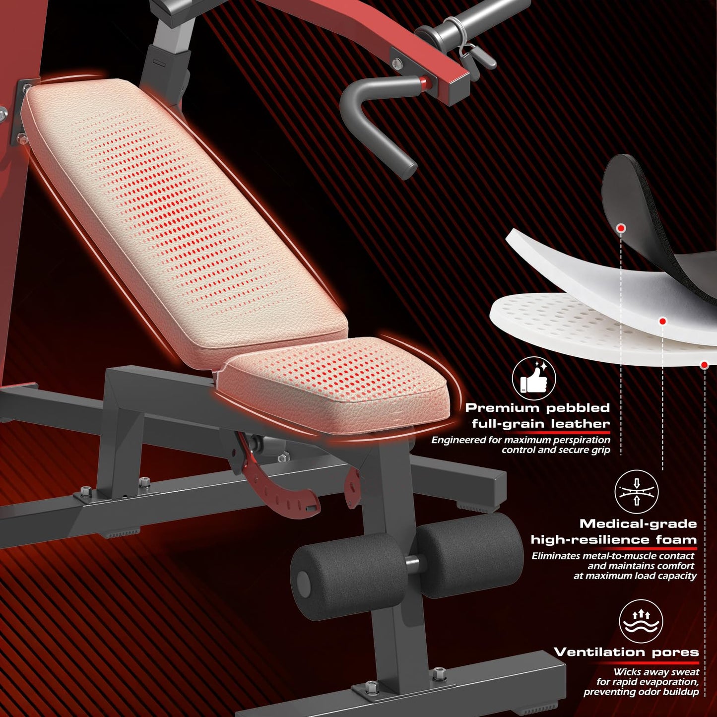 YODOLLA 3-in-1 Adjustable Weight Bench Chest Press Workout Machine