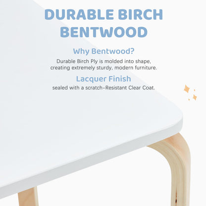 YODOLLA Kids Table and Chair Set, Wooden Toddler Table with 4 Chairs