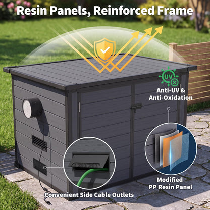 YODOLLA Resin Outdoor Generator Enclosure with Fan & Acoustic Lining