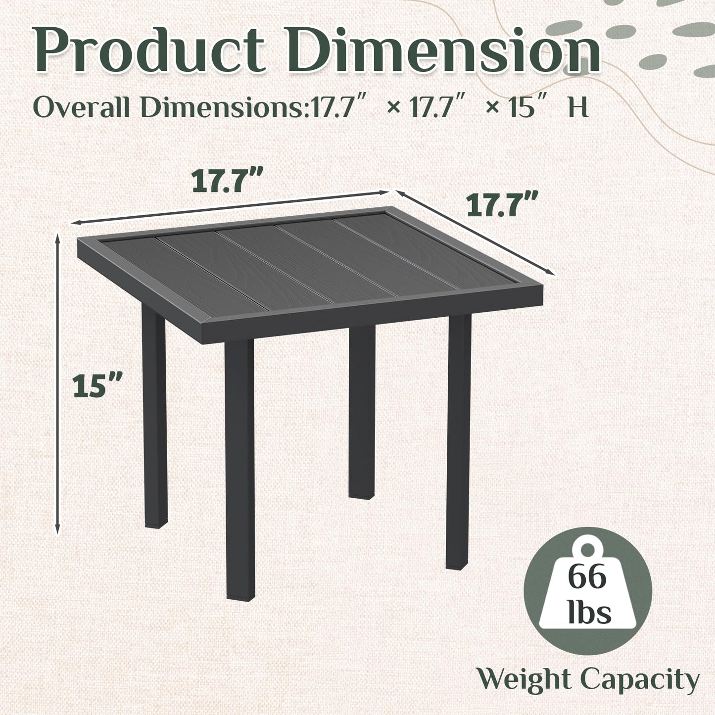 YODOLLA 4PCS Outdoor Dining Set, Metal Frame Patio