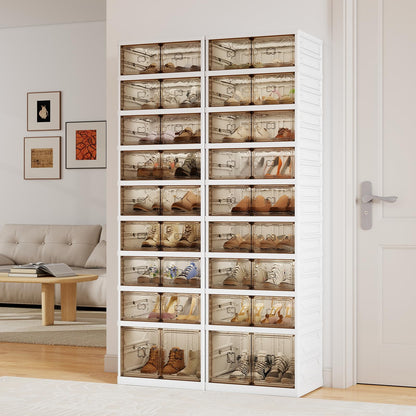 YODOLLA 9-Tier Foldable Shoe Rack Organizer, 36 Pairs Shoe Cabinet