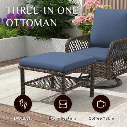 YODOLLA 6PCS Wicker Conversation Set Patio Furniture Set Outdoor Sectional Sofa Couch