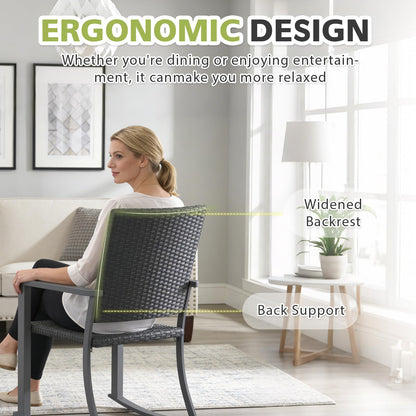 YODOLLA Outdoor Rattan Patio Chairs with Armrests and Metal Frame (4pcs)