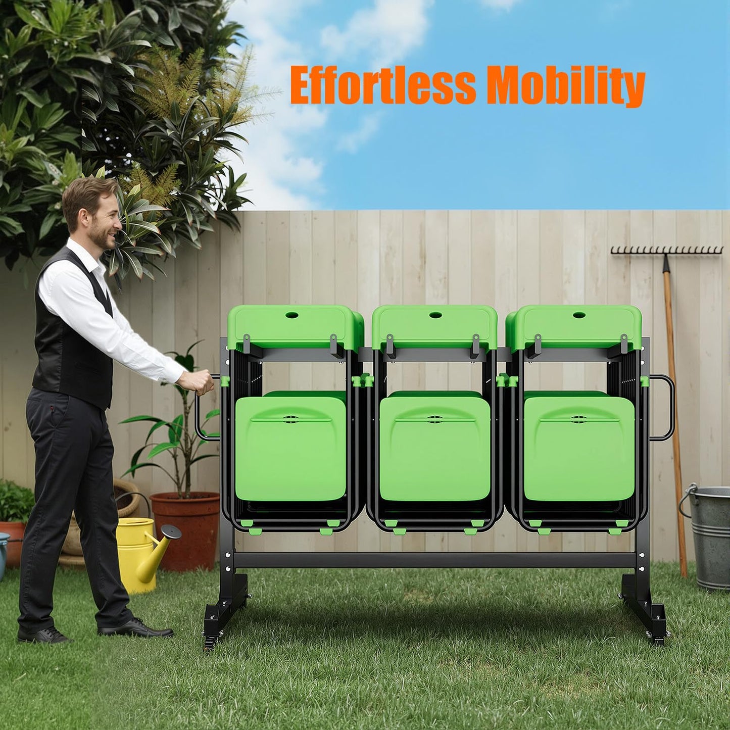 YODOLLA Folding Chair Rack Heavy Duty 540LBS Chair Cart