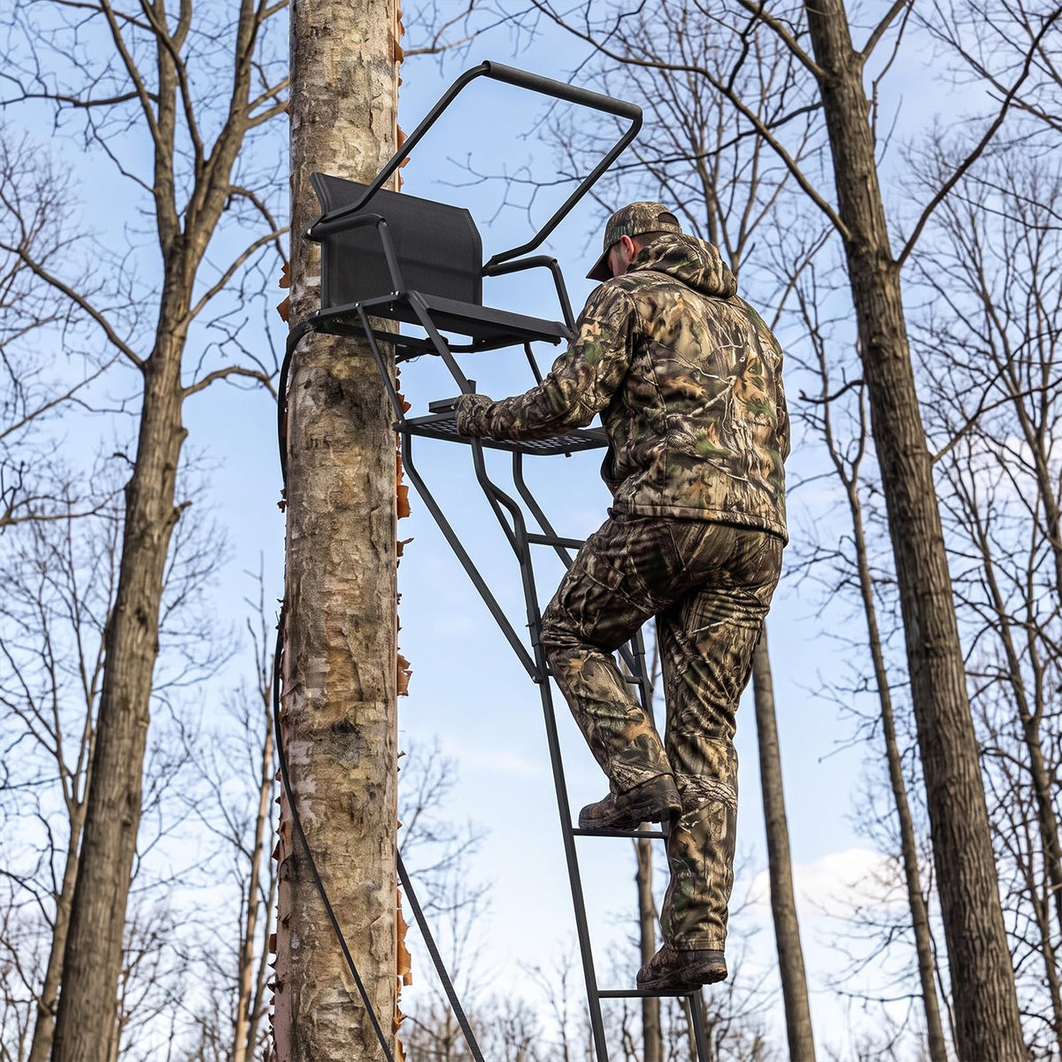 YODOLLA Ladder/Hang-on Tree Stand, Heavy-Duty Portable Steel Hunting Tree Stand
