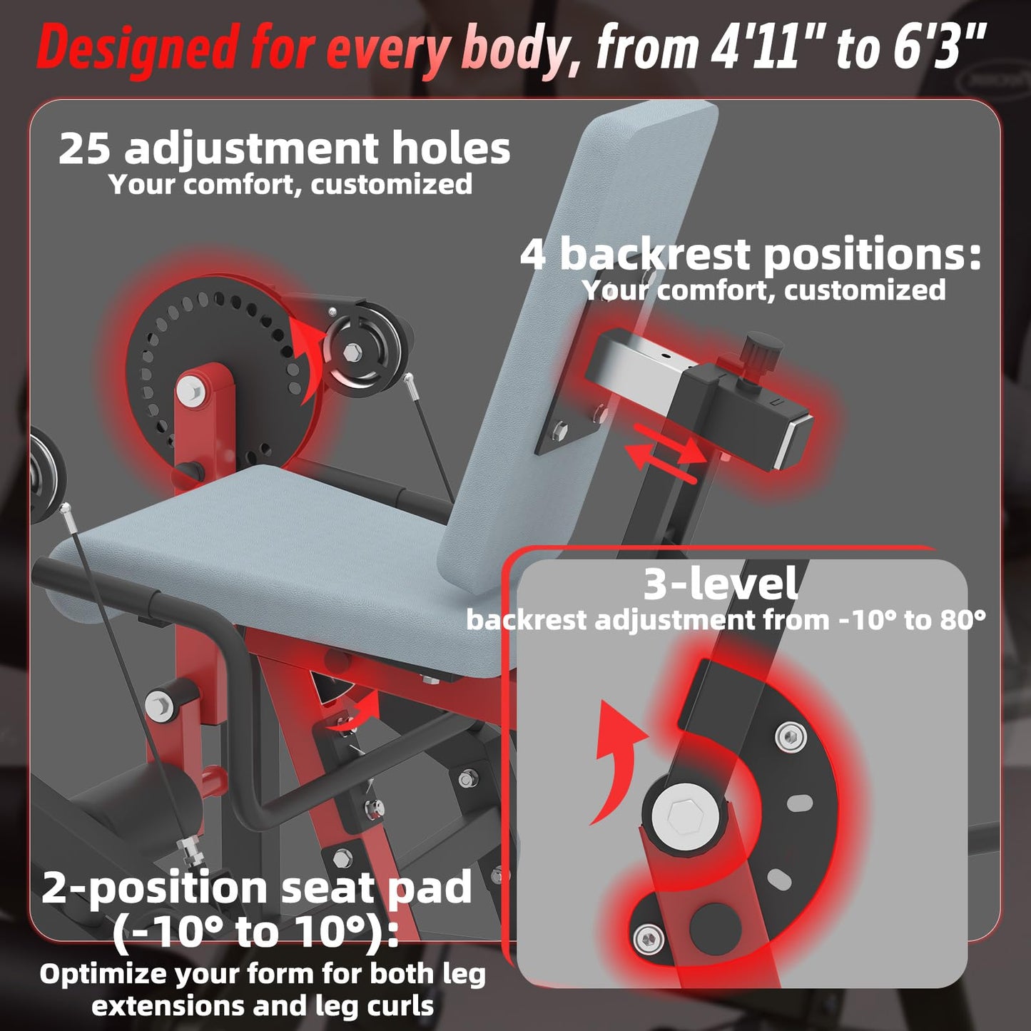 YODOLLA Convertible Leg Extension Curl Machine for Home Gym Quad Hamstring Workout