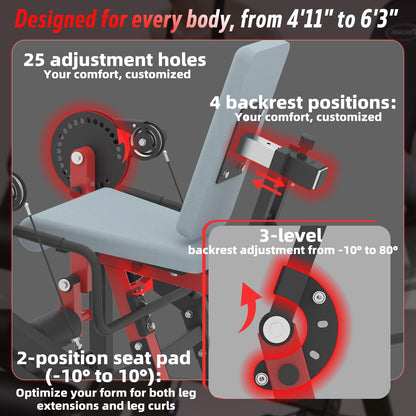 YODOLLA Convertible Leg Extension Curl Machine for Home Gym Quad Hamstring Workout