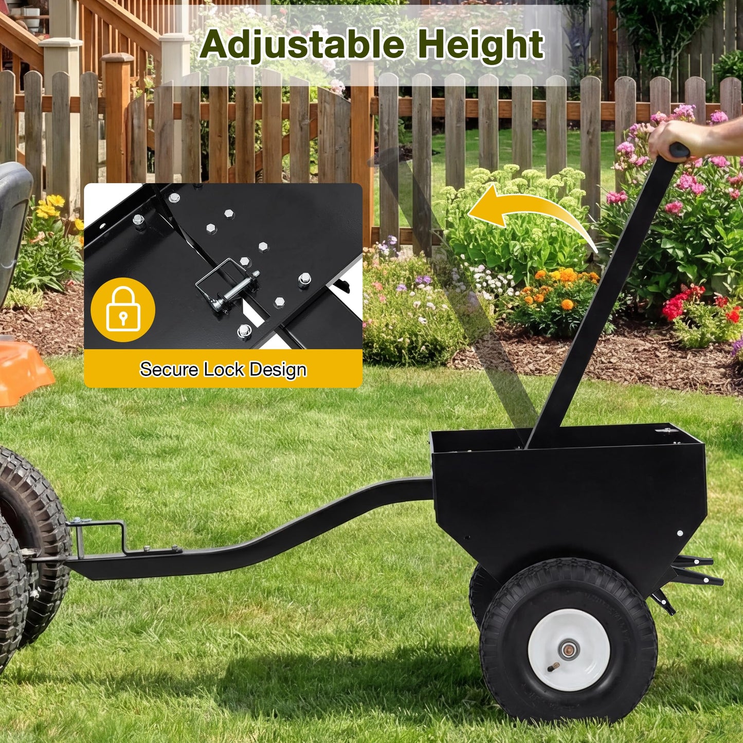 YODOLLA 48" Tow Behind Plug Aerator, Galvanized Steel Aerator Lawn Tool Tow Behind