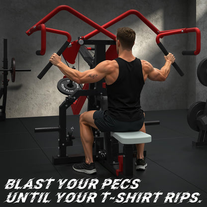 YODOLLA 3-in-1 LAT Pull Down Scissor-Style feat Seated Row & Tricep Machine
