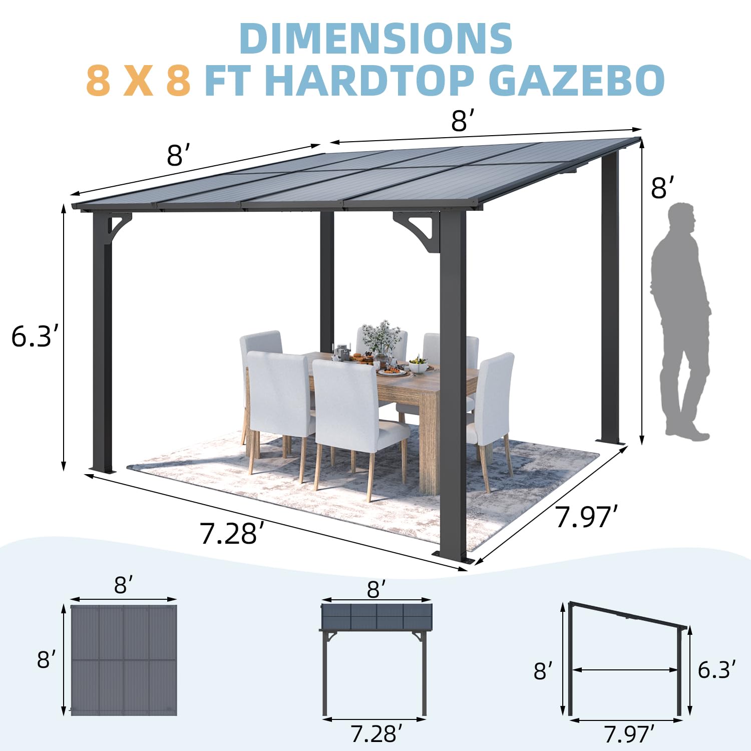 YODOLLA lean to gazebo.