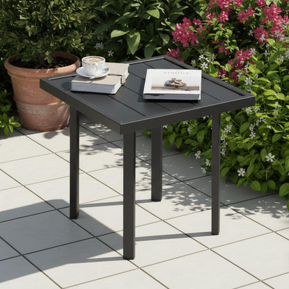 YODOLLA Square Outdoor Side Table Pool End Table, Metal  Easy Maintenance  (4pcs)