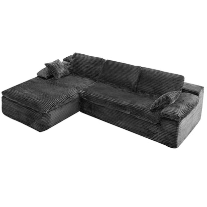 YODOLLA 110" L Shaped Modular Sectional Sofa Cloud Boneless Couch