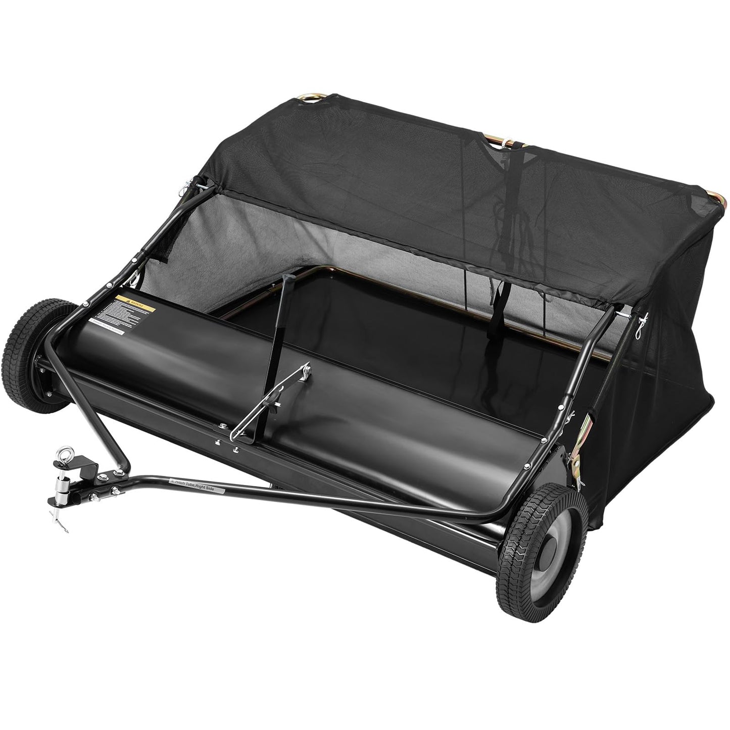 YODOLLA 52" Lawn Sweeper Tow Behind, Pull Behind Grass & Leaf Collector