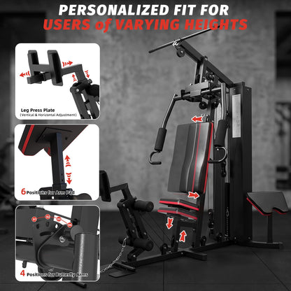 YODOLLA Workout Station with Leg Press, Multifunctional Home Gym Equipment
