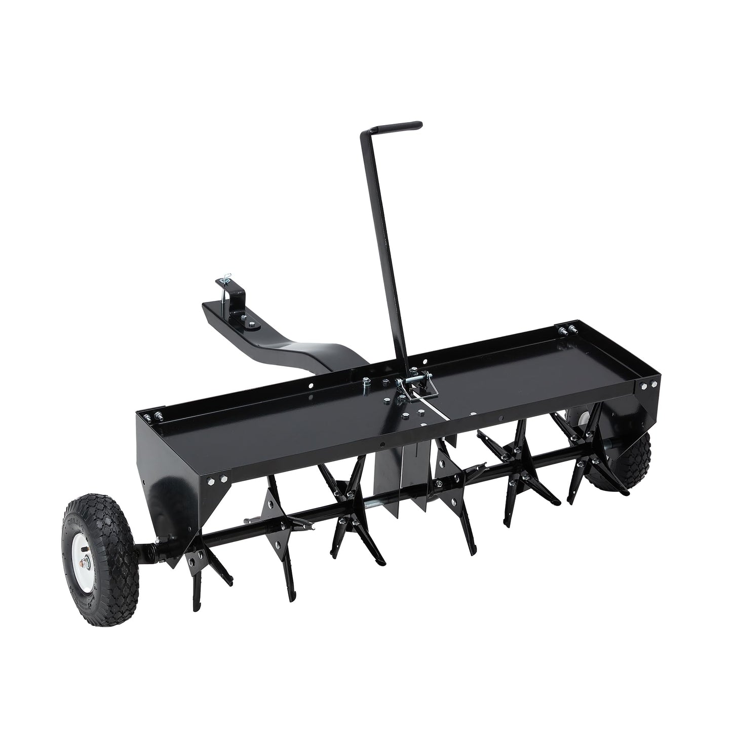 YODOLLA 40" Tow Behind Plug Aerator, Galvanized Steel Aerator Lawn Tool Tow Behind