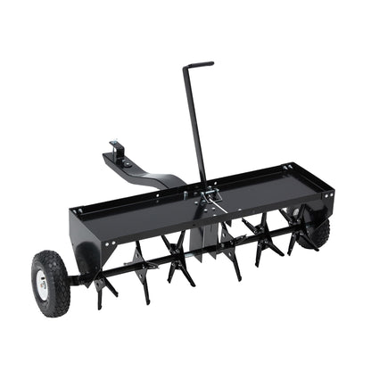 YODOLLA 40" Tow Behind Plug Aerator, Galvanized Steel Aerator Lawn Tool Tow Behind