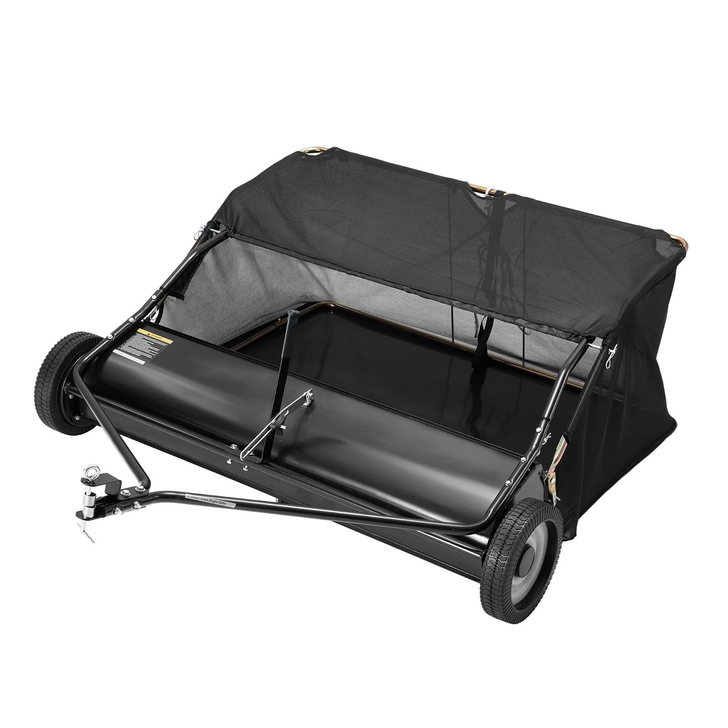 YODOLLA 48" Lawn Sweeper Tow Behind, Pull Behind Grass & Leaf Collector