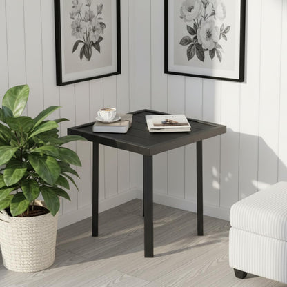 YODOLLA Square Outdoor Side Table Pool End Table, Metal  Easy Maintenance  (1pcs)