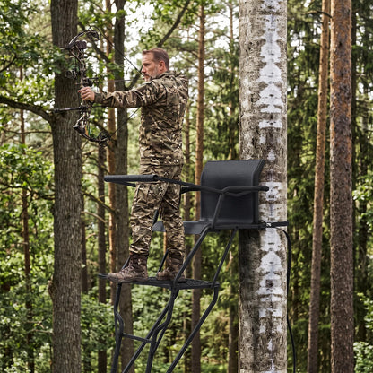 YODOLLA Ladder/Hang-on Tree Stand, Heavy-Duty Portable Steel Hunting Tree Stand