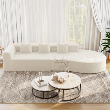 YODOLLA 134’’ Modern Sectional Couches 1400LBS Oversized L-Shaped Curved Sofa