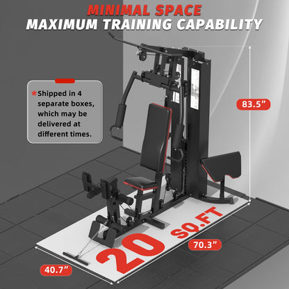 YODOLLA Workout Station with Leg Press, Multifunctional Home Gym Equipment