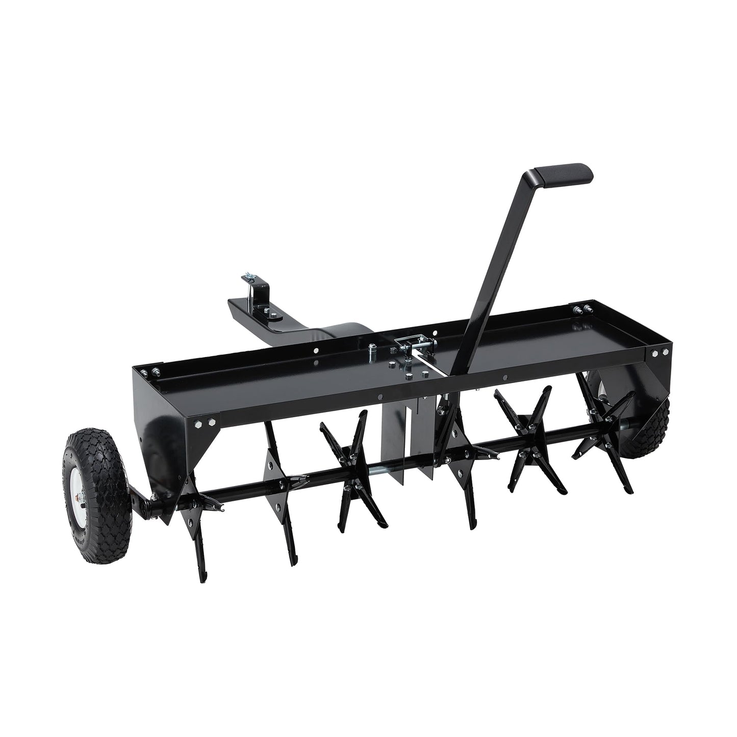 YODOLLA 40" Tow Behind Plug Aerator, Galvanized Steel Aerator Lawn Tool Tow Behind
