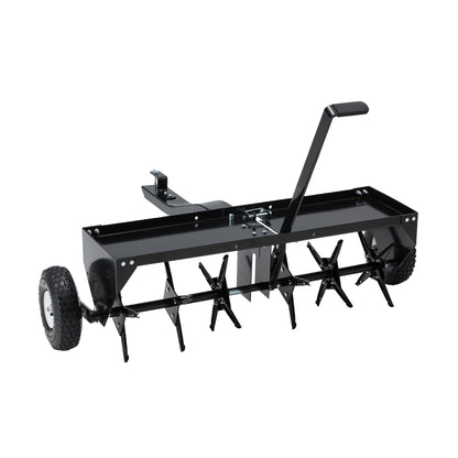 YODOLLA 40" Tow Behind Plug Aerator, Galvanized Steel Aerator Lawn Tool Tow Behind