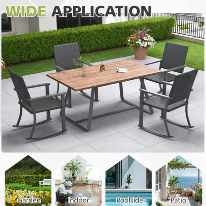 YODOLLA 4PCS Outdoor Dining Set, Metal Frame Patio