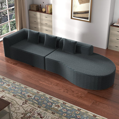 YODOLLA 134’’ Modern Sectional Couches 1400LBS Oversized L-Shaped Curved Sofa