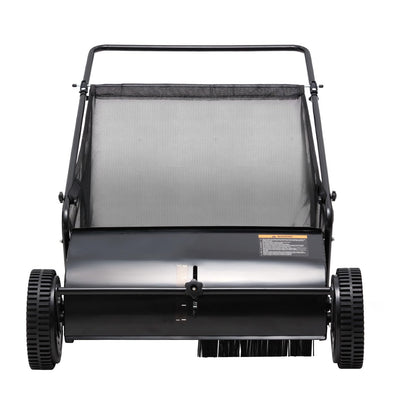 YODOLLA Push Lawn Sweeper, 26 Inch Leaf Collector 7 Cu. Ft. Hopper Capacity